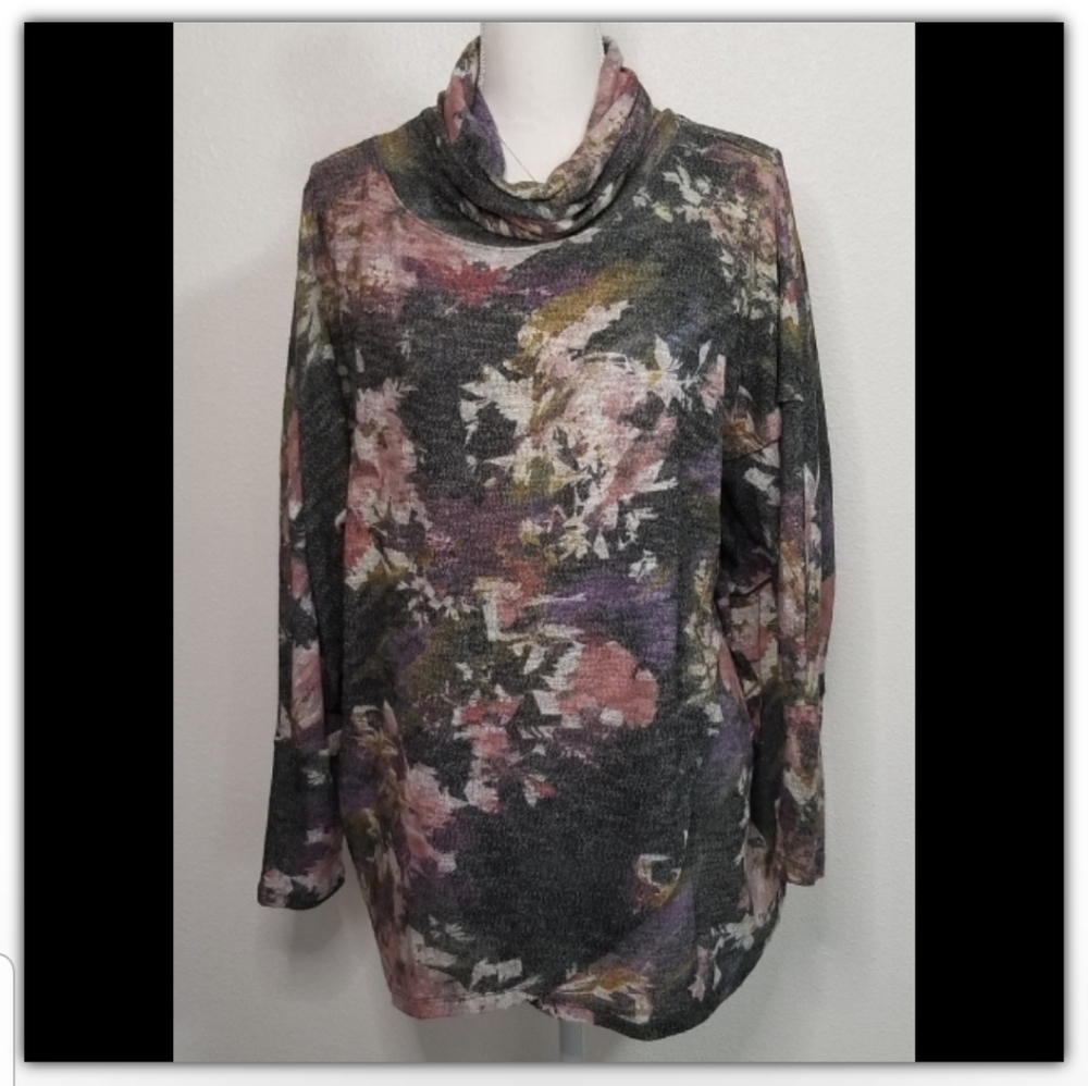 Philosophy faux wrap sweater dolman sleeve